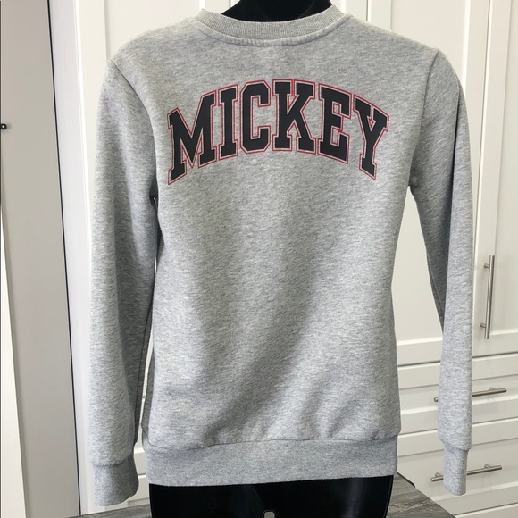 Disney Mickey Mouse Kids Crewneck Sweatshirt | Size Large (10–12) | Heather Grey - Picture 3 of 9